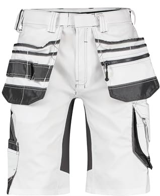 DASSY® Trix Painters Stretch-Malershorts mit Holstertaschen - Größe 56 - WEIß/ANTHRAZITGRAU