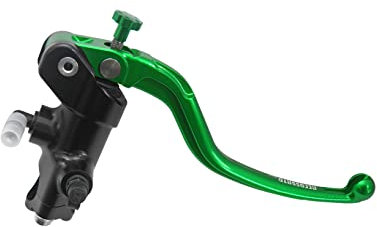 Pompa Freno Radiale 19X17-18-19 Forgiata Con Corpo Pompa Anodizzato Nero, Leva Fissa Lunga Verde (Pomello+Leva) per Kawasaki Z 1000 SX dal 2011 al 2016, CC 1000