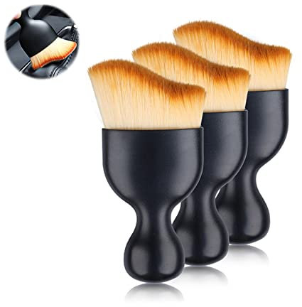 Car Cleaning Brush, 3pcs Car Detailing brushes, Car Interior Brush, Car Dust Brush, Car Interior Dust Sweeping Soft Brush, Soft Bristles Dust Removal Brush for Car, Dashboard, Air Outlet, Household