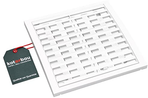 KOTARBAU® Lüftungsgitter 200 x 200 mm Verschließbar Abluftgitter Kunststoff mit Insektenschutz Abschlussgitter Rechteckig Weiß Lamellengitter Abluft Zuluft Gitter Ventilator