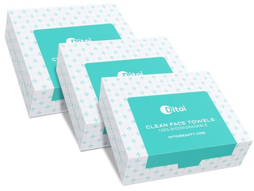 Face Towels, 10×12 Disposable Face Towel, Face Towelettes XL, Ultra Soft Makeup Remover Dry Wipes, Thick Face Towel for Travel, 45 Count (3 Pack)