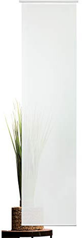 metablo Flächenvorhang Set Basic für Innenlaufschienen mit 6mm Laufkanal inklusive Paneelwagen und Beschwerer Weiß 60x300 cm