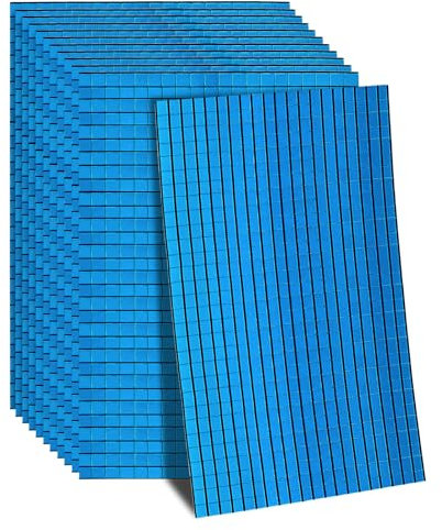 sourcing map 7200 Stück Glas Spiegel Disco Ball Fliesen Selbstklebende Blaue Spiegel Mosaik Fliesen 5 x 5mm für Disco Ball, DIY Handwerk, KTV Dekoration 12 Blatt
