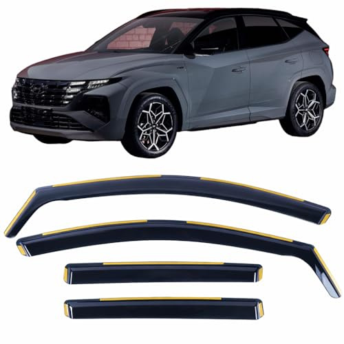 Set mit 4 Windabweisern IN-CHANNEL-Typ, kompatibel mit HYUNDAI TUCSON 2021 2022 2023 2024 2025 Modelle, Acryl-Seiten-Windabweiser, Fenster-Windabweiser für Hyundai Tucson