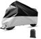 JNNJ wasserdichte Motorradabdeckung, Universelle wasserdichte Motorrad-Abdeckplane, Motorrad Roller Anti-Uv Staubschutz Für Draußen, Für Roller Motorrad(Schwarz/Silber)