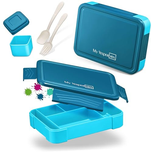 My Vesperbox – Lite - Bento Box Kinder - Lunchbox - extrem robust – Brotdose – Brotbox ideal für Kindergarten und Schule (Blau)