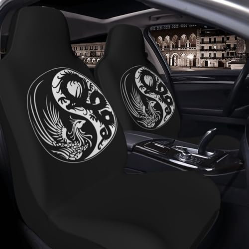 Autositzbezüge Drachen Sitzbezüge Auto Ideal 2 Vordersitzbezüge Dehnbar Auto-Schonbezüge Für Männer Frauen Auto 52x138cm