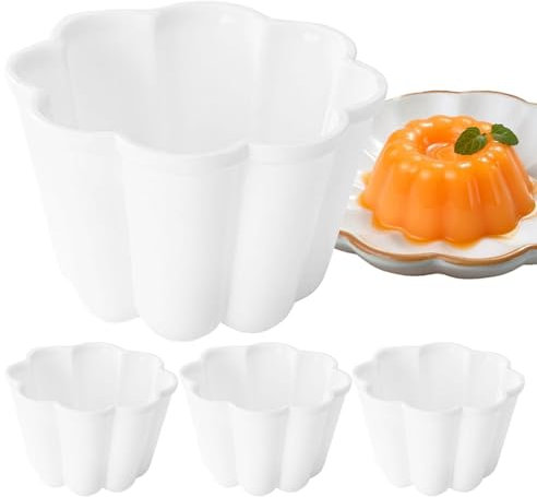 BommFu Kreative Puddingform, Kuchenform,4 Stück Antihaft-Eierkuchenform - Blumenförmige Tortenbrot- und Kuchenform, Kuchentörtchen-Backwerkzeug zum Topfbacken