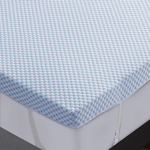 DUANDUAN Gel Topper 140x200cm, 7.5cm Gelschaum Memory Foam Matratzen Topper für Druckentlastung, Premium Soft Cooling Sleep, rutschfestes Design mit Abnehmbarer und waschbarer Abdeckung