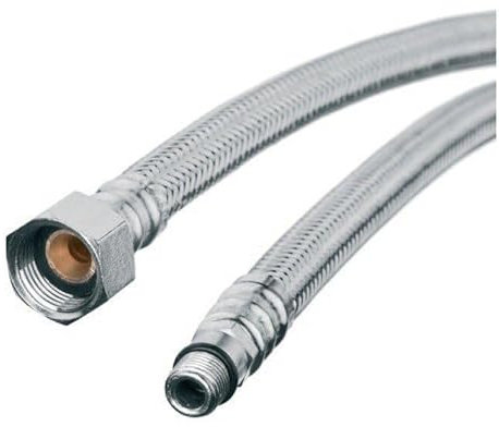 pokm toolsmarket – 400mm Panzerschlauch ÜM 3/8 x M10x1 AG kurz, Flexibler Schlauch 3/8 Zoll Überwurf, Flexschlauch DN8, Verbindungsschlauch für Armatur Sanitär Schlauch, Edelstahl Flexschlauch