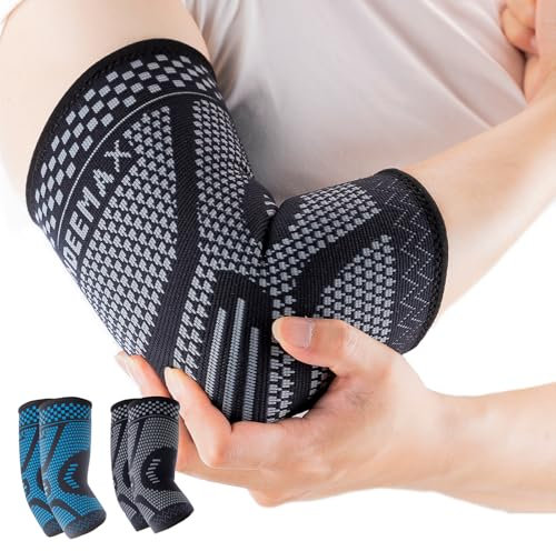 INDEEMAX Ellenbogenbandage Tennisarm bandage für Männer Damen, Kompression Ellenbogen Bandage für Tennisarm, Golferarm, Sports, Sehnenentzündung, Arthritis, Schwarz, XL