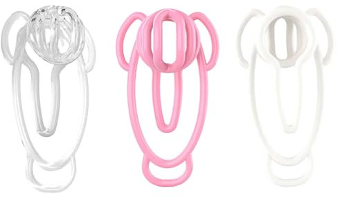 GURCIX Fufu Chastity Clip Chastity Cage für Herren Keuschheitsgürtel Sissy Cock Cage Peniskäfig Nylon Clip Keuschheit Training Clip Penis Fesseln Locking Erotische Sexspielzeug für Männe(Rosa)