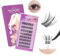 NAGARAKU Pestañas Autoadhesivas 48 Racimos DIY Pestañas Adhesivas Un Paso Presionando Sin Pegamento Ni Removedor Reutilizables Pre-pegado Lash Linda Ardilla Manga Para Ojos Redondos (0,07mm C 12-14mm)