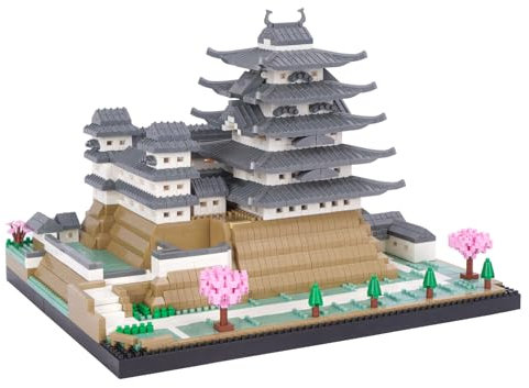 LULUFUN Bauklötze Set, Himeji Burg Baukasten, Japanische Burg Architektur Modell Set, pädagogisches Bauspielzeug für Erwachsene und Kinder, Weihnachten, Geburtstag, Neujahr