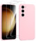 Viojrlra Coque Silicone pour Samsung Galaxy S23 5G avec 2 Pièces Verre Trempé, Protection Complète du Corps au Toucher Soyeux, Housse Etui de Protection en TPU Souple, Antichoc Anti-Rayures, Rose