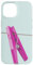 Pincho de ropa rosa en un tendedero Carcasa para iPhone 15