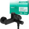 hansgrohe Zesis S - Badewannenarmatur Aufputz für 2 Verbraucher, Mischbatterie Badewanne mit Auslauf Länge 17,5 cm, Einhebelmischer Wanne, Mattschwarz, 74420670