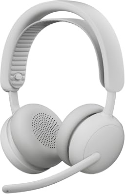 Logitech Zone Wireless 2 ES - Noise-Canceling Wireless Headset | Adaptive Hybrid ANC, Bluetooth, Off-White