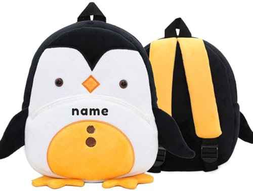 Generisch Personalisierte Rucksack Kindergarten Kleinkind Kinderrucksack Mit Gestickt Namen RucksäCke FüR 1-5 Jahre MäDchen, Jungen Und Kleinkinder (Pinguin)