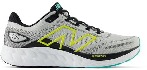 New Balance Men's Fresh Foam 680 v8 Running Shoe, Brighton Grey/Black/Cyber Jade/Firefly, 12.5 UK
