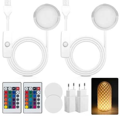 3D-Drucker LED-Lampen-Kit, 3D Drucker Zubehör 16 Arten von Lichtern, Kreative LED-Lampe Kits mit USB-ADapter, LED Lichtleiste Beleuchtung Streifen(2PCS)