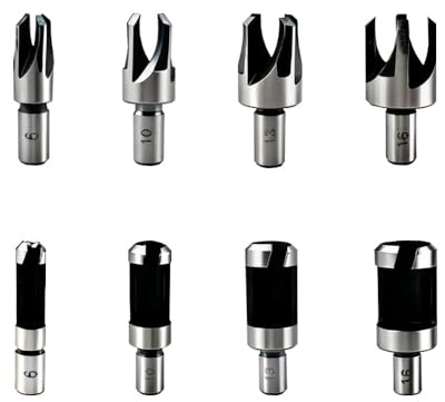 8 Pièces Fraise à Bouchonner Mèche à Bouchon Coupe-Bouchon | Fabricant de Goujons 6mm 10mm 13mm 16mm Perceuse pour le Travail du Bois Forets à Bois à Griffe et Coniques