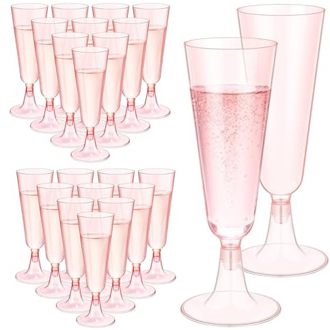 UQMIQURA Sektgläser Plastik 20 Stück, 150ml Champagner Gläser, Sektgläser Kunststoff, Mehrweg Champagnergläser für Hochzeit, Party & Picknick