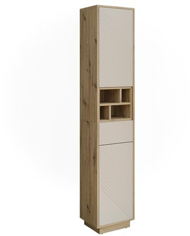 Vicco Hochschrank Beatrice, Cashmere/Artisan-Eiche, 38 x 190 cm