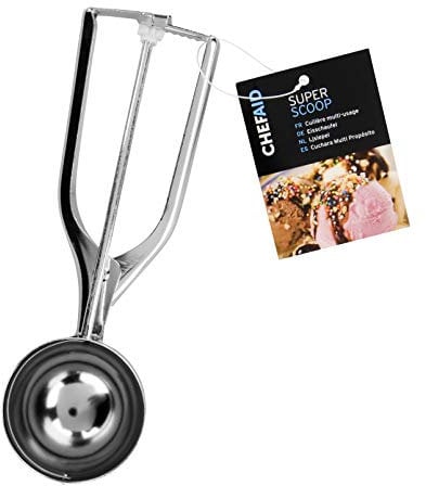 Chef Aid Traditional Style Food Scoop, Trigger Design for Easy Release and Ideal for Ice Cream and Mashed Potato, Also Great for Measuring Cookie Dough