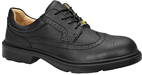 ELTEN Sicherheitsschuhe OFFICER ESD S2, Damen und Herren, Leder, Stahlkappe, leicht, elegant, Schwarz, Größe: 42