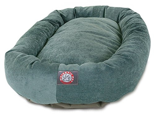 Majestic Pet Micro Velvet Dog Bed, 32 Inch Medium, Round, Washable, Azure