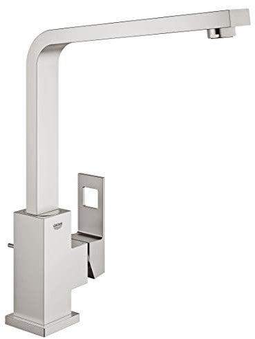 Grohe Eurocube - monom. fregadero c.alto Spsteel Ref. 31255DC0, Acero Pulido