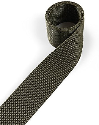 1buy3 Gurtband aus Polypropylen 25mm breit, 12 Meter lang, Farbe:21 - Schilfgrün | Grundpreis pro Meter = € 0,67
