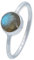 mantraroma Damen Ring 925 Silber Labradorit Edelstein blau schlicht modern