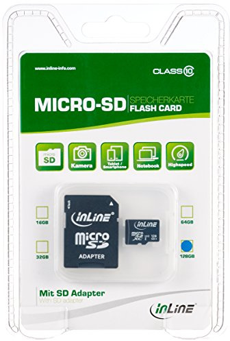 InLine® MicroSDXC Speicherkarte mit SD Adapter, Class 10/U3, 128GB