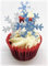 30 PRECUT Large Blue & White Patterned Snowflakes Edible Premium Wafer Paper Cake Toppers Decorations - Perfect for Christmas