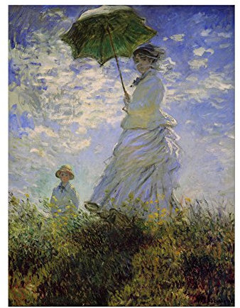 Kunstdruck Poster - Claude Monet Frau mit Sonnenschirm 30x40 cm ca. A3 - Alte Meister Bild ohne Rahmen