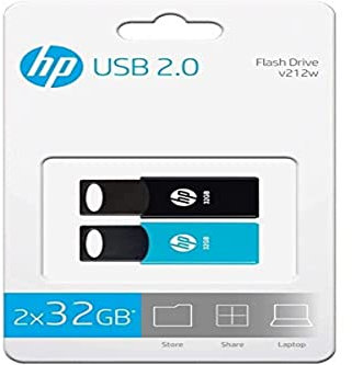 PENDRIVE HP 32GB USB2.0 V212W Noir - Pack 2 PENDRIVES