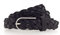 Vanzetti Damen Gürtel Leder geflochten Rindleder Damengürtel 25 mm Ledergürtel schmal (110, Schwarz)