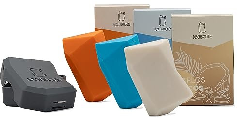 Duschbrocken - 3er Set I inkl. FAIRpackung I 2in1: Festes Shampoo und Duschgel in einem | für Haut und Haare | nachhaltig, vegan und plastikfrei | 300g