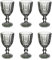 Vintage 6er-Set Farbige Weingläser und Trinkgläser mit Prägung Relief (Schleife, Klar, 350 ml) Weinglas, Trinkglas, Wasserglas, Longdrinkgläser, Cocktail Gläser, Glas, Glaskelche