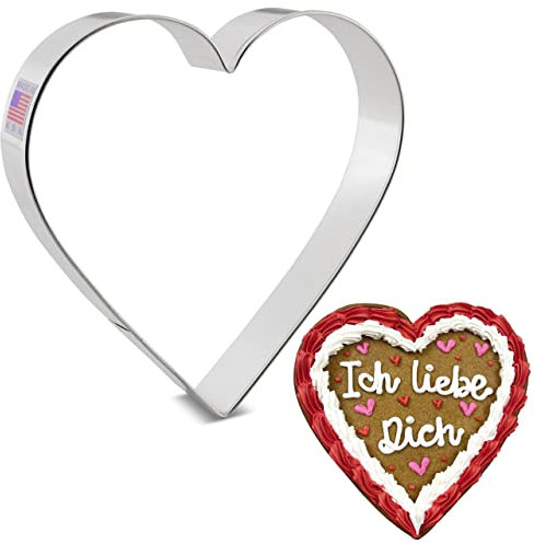 Cortador de galletas de corazón de San Valentín, 12,7 cm, fabricado en Estados Unidos por Ann Clark
