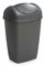 OptiProducts 50L Swing Top Bin Plastic Waster Paper Rubbish Recycle Bin Home Office Kitchen Room (Grey)