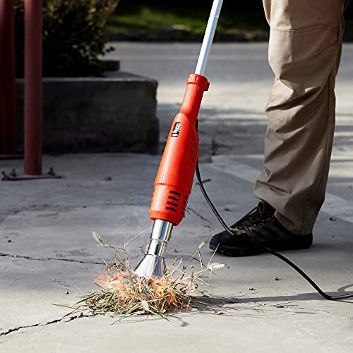 Weed Burner Electric Weed Killer 2000W Electric Thermal Weeder BBQ Fan Air Blower with 5 Heads 650°c No Gas Chemical Free