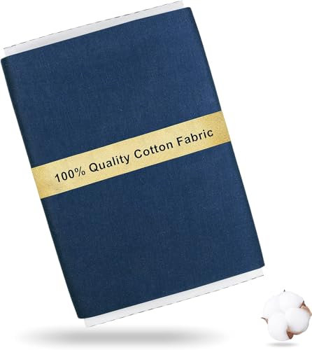 Craftido -19 Optionen- 100% Baumwollstoff Quiltingstoff Meterware einfarbig 44x3yd (112x274cm) -Mittleres Gewicht 5,2oz- für Quilten, Nähen, Basteln, Quilt-Bindungen - Navy Peony