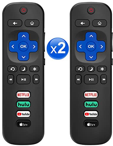 【Pack of 2】 for Roku-TV-Remote-Replacement,Universal Control for TCL,ONN, Hisense Roku TVs