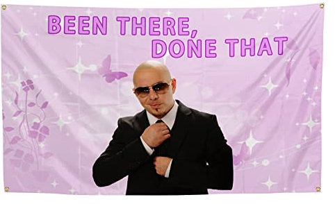 Mr. Worldwide Been There, Done That Flagge, 90 x 152 cm, lustiges Poster, Wanddekoration mit vier Messingösen, für Studentenwohnheim, Raumdekoration, Partys (Farbe 1)