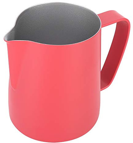 Milk Frothing Pitcher 350ml, Stainless Steel Espresso Steaming Pitchers,Milk Coffee Frother Cups Cappuccino Latte Art Barista Steam Pitchers Milk Jug Cup(Red)