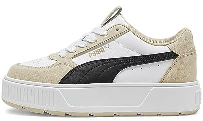 Puma Women Karmen Rebelle Sd Sneakers, Puma White-Puma Black-Putty, 6 UK