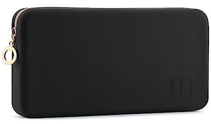 FVION Makeup Bag for Travel, Large Silicone Cosmetic Bag, Make Up Brushes Holder Case, Portable Makeup Organiser for Women Girls (Black)